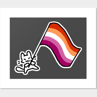 lesbian flag kitty Posters and Art